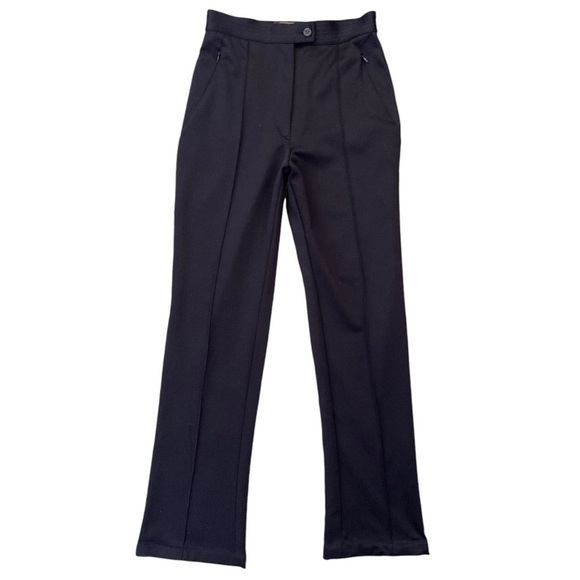 Fendi High Waist Trousers Pants Slight Flare Leg Black - Picture 2 of 11